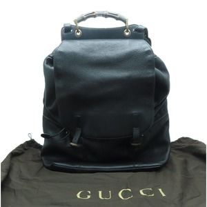 💎✨BEAUTIFUL✨💎 Gucci Backpack Rucksack Calfskin Leather Black